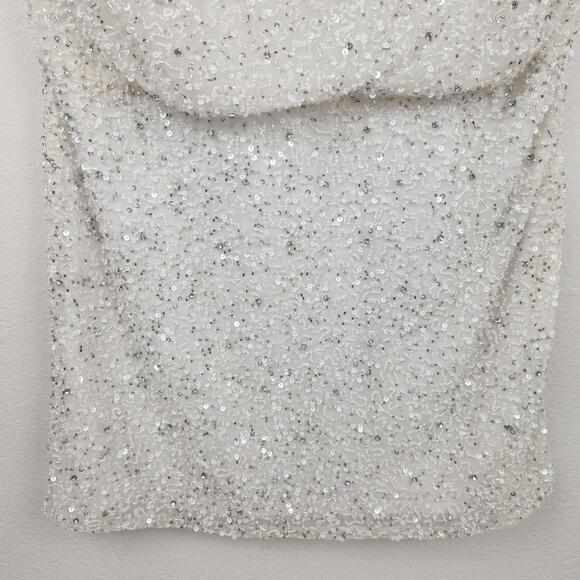 Retrofete Carnegie Sequin Dress in Crystal White Size XL NWT Beaded - Picture 6 of 13